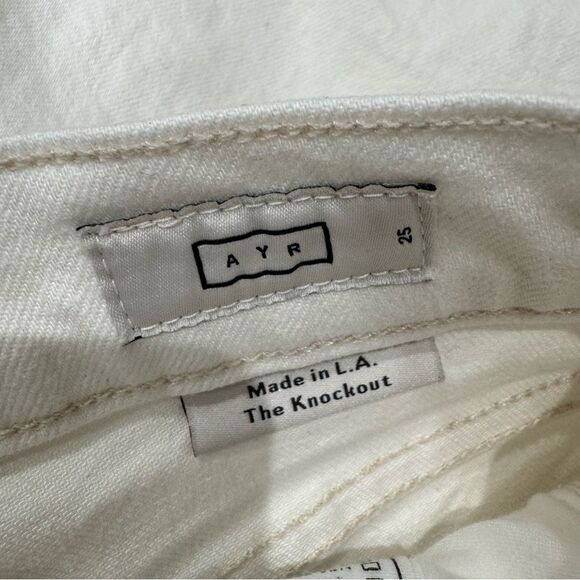 AYR The Knockout Barrel leg jeans in ivory - Picture 7 of 10